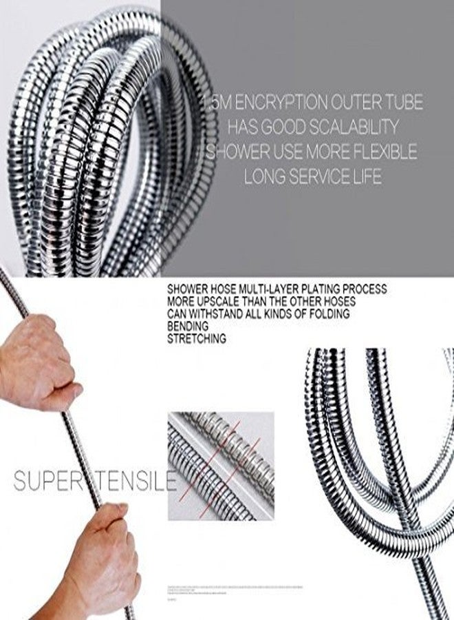 MLD Steel Tube Chrome Finished Stainless Steel Flexible Handshower Hose Replacement Shower Tube (1.5Meter) - Image 2